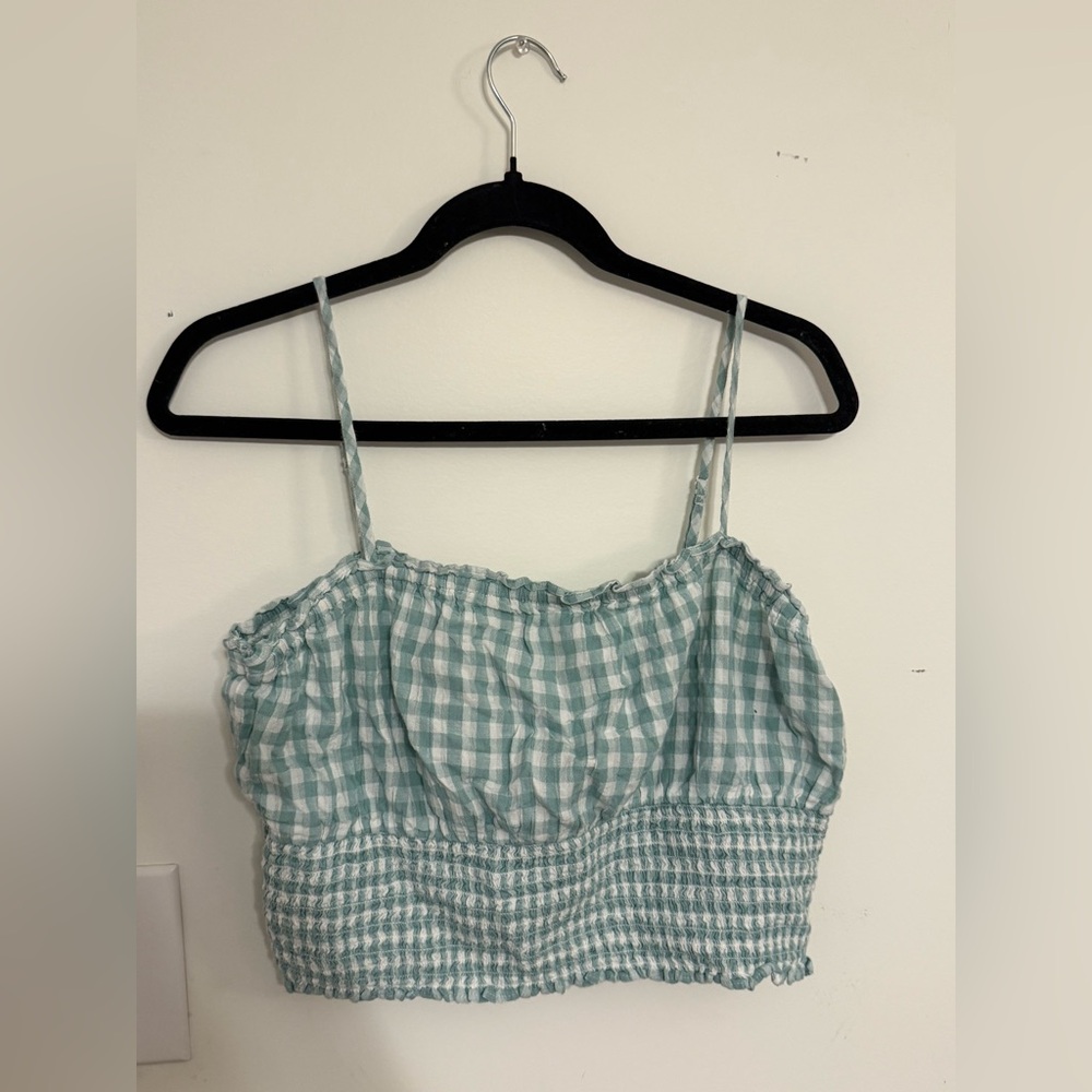 American Eagle Outfitters Green Smocked Camisole